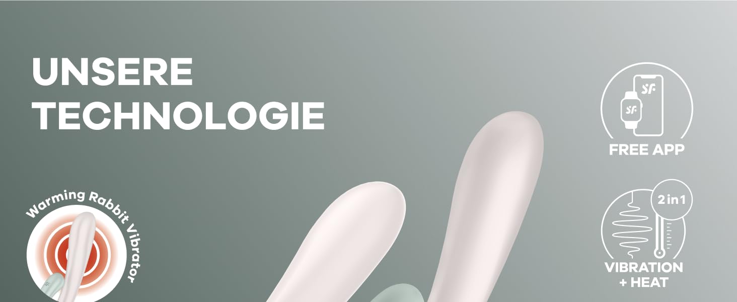 Satisfyer Heat Wave Connect - вібратор для жінок з підключенням Bluetooth | Зігріваючий вібратор з функцією нагріву та керуванням через додаток | Медичний силікон, 20 см | Mint