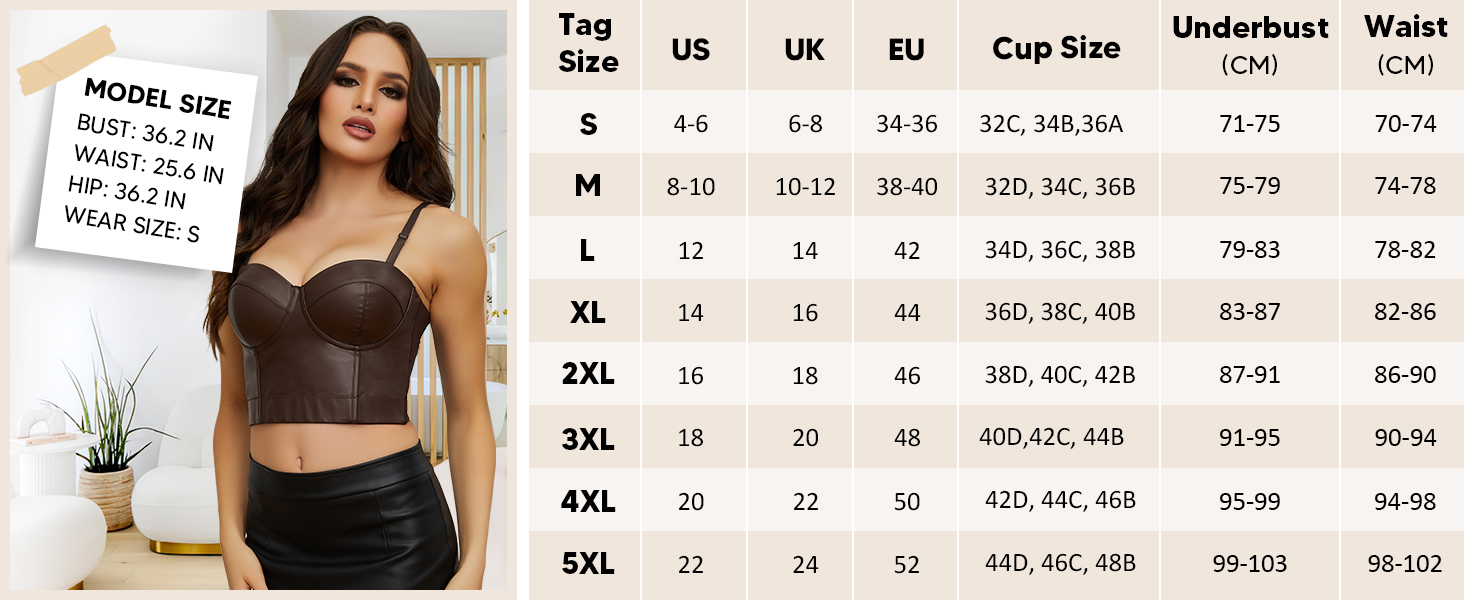 Топ SLIMBELLE з ефектом шкіри, чорний, без бретелек, корсетний, з пуш-ап ефектом (XXL)