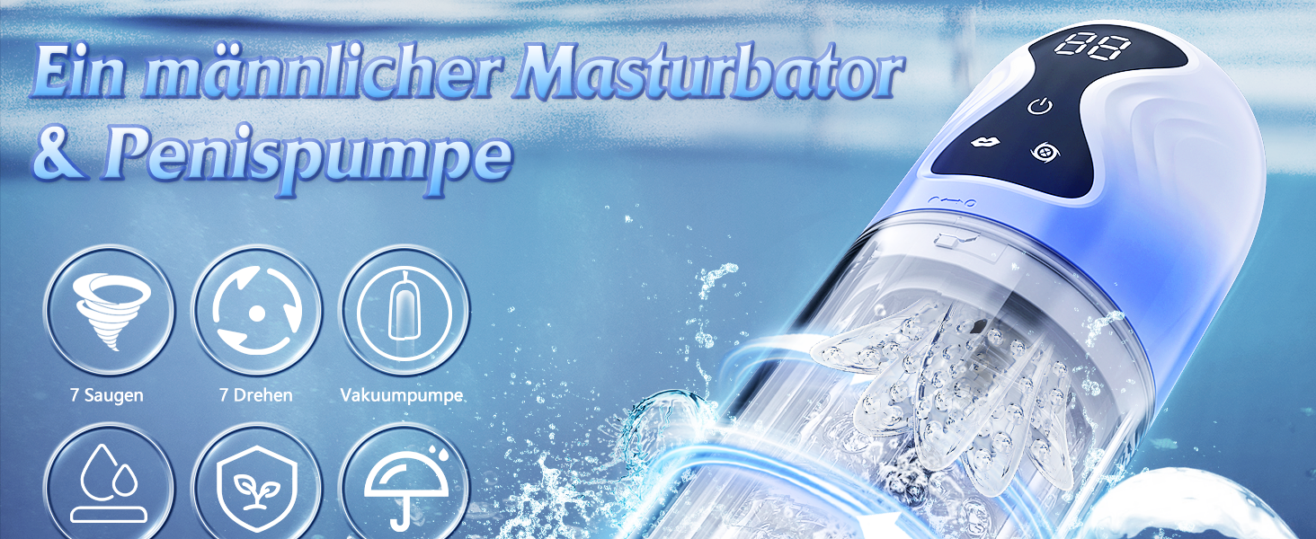 Електричний мастурбатор для чоловіків з 7 режимами ротації, 7 режимами всмоктування та імітацією лизання. Іграшка для чоловіків, секс-іграшка, blowjob, чоловічий мастурбатор.