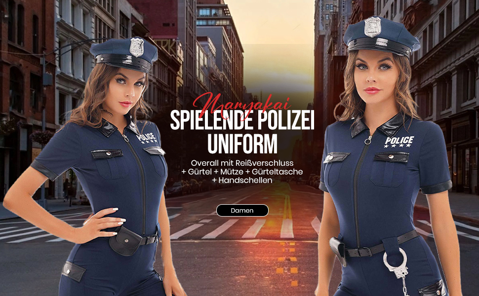 Костюм поліцейського Manyakai для жінок: сексуальний сет з боді, комбінезон, темно-синій, еротична білизна