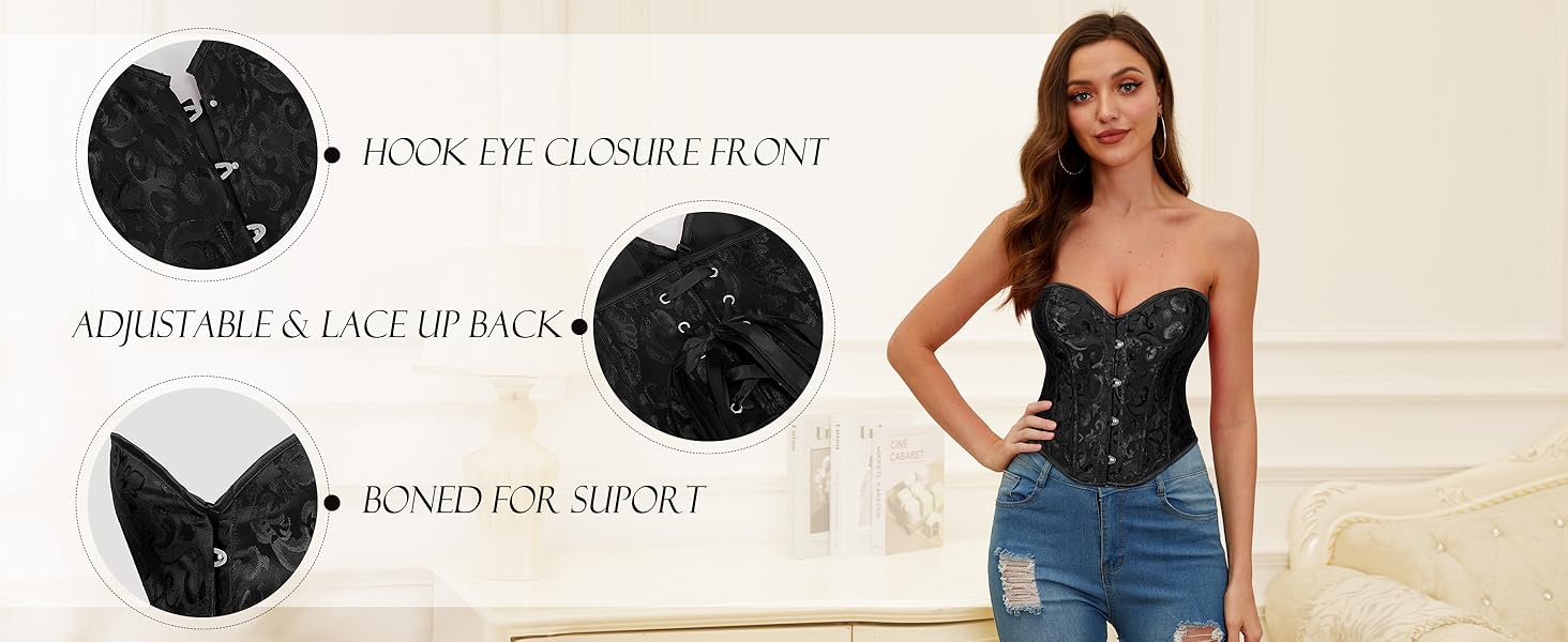 Вонмеллі Корсетний Топ-Бюстгальтер з Кружевом, Формуючий, Бежевий - Cosplay, Інтимна білизна