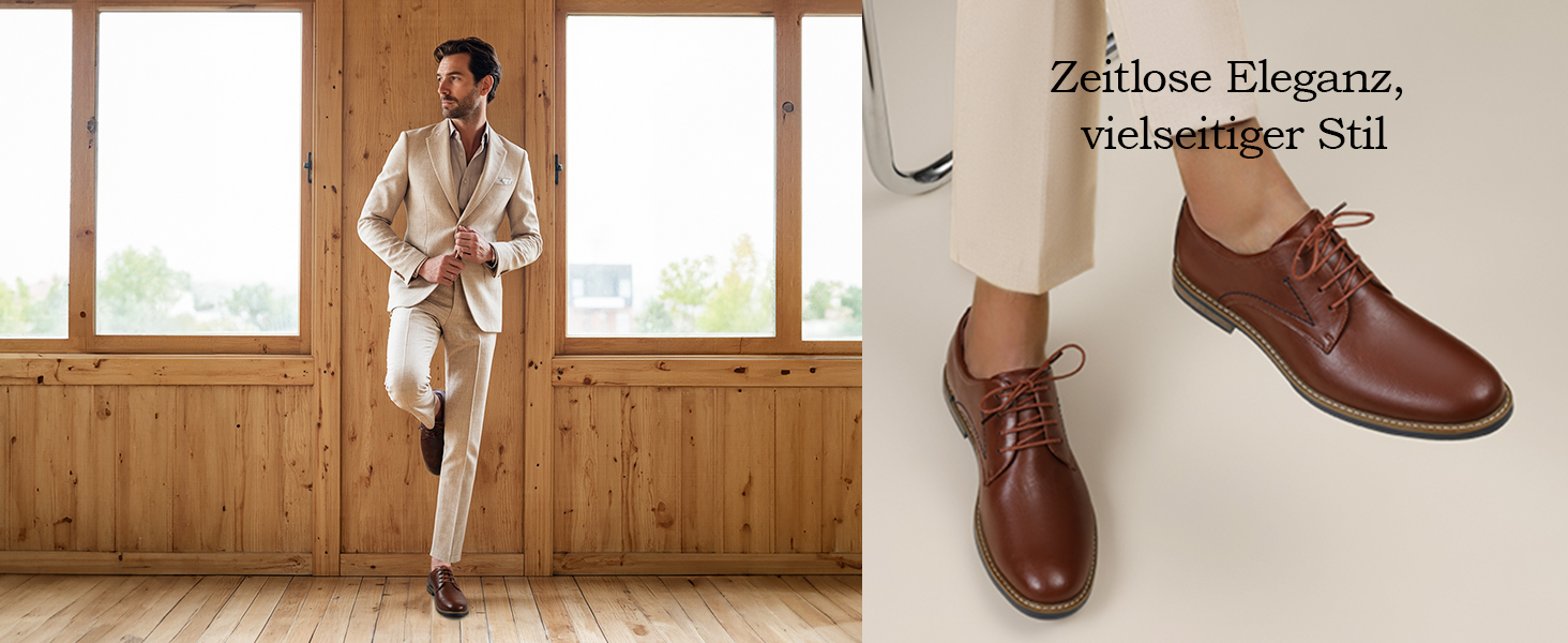 Чоловічі класичні туфлі Bruno Marc: шкіряні бізнес-туфлі Derby Oxfords для весіль та офісу, чорні, розмір 46 EU