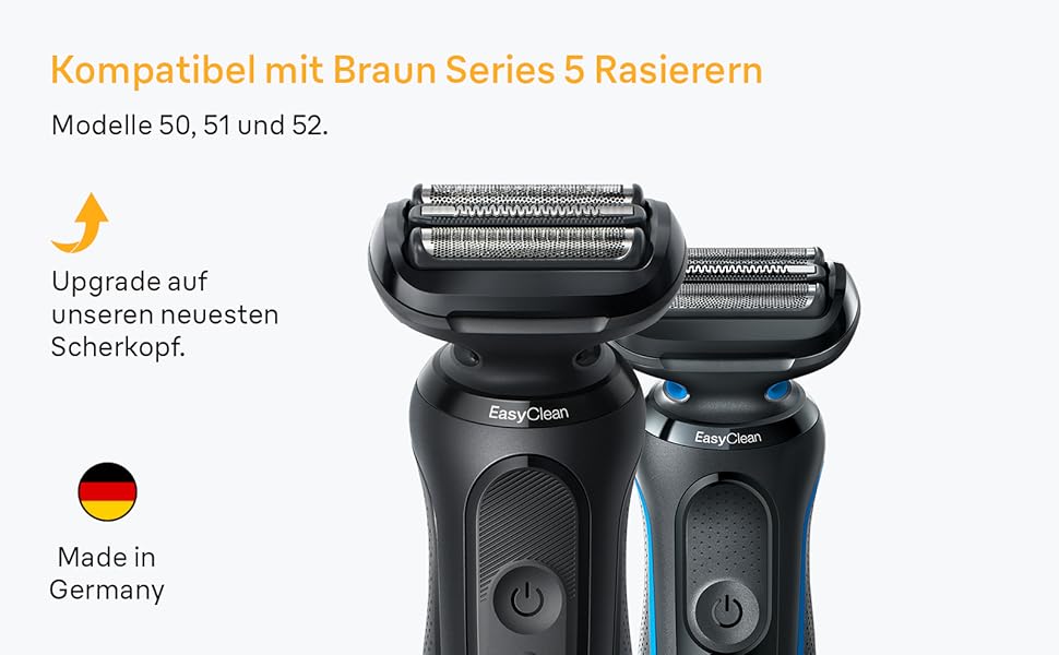 Запасна голівальна сітка Braun Series 5 54B для електробритв, чорна — оригінальний аксесуар Made in Germany