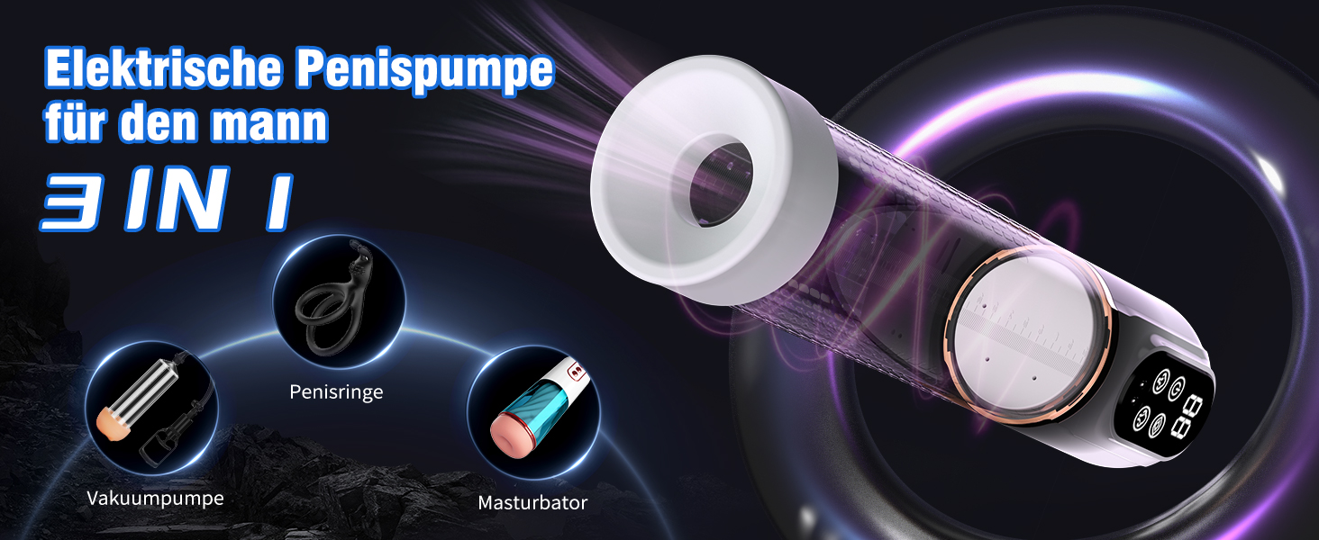 Пумпа для статевих органів HIVEFUN для чоловіків, секс-іграшка мастурбатор з 4 режимами всмоктування та 3 автоматичними режимами тренування, водонепроникна IPX7, сірий колір