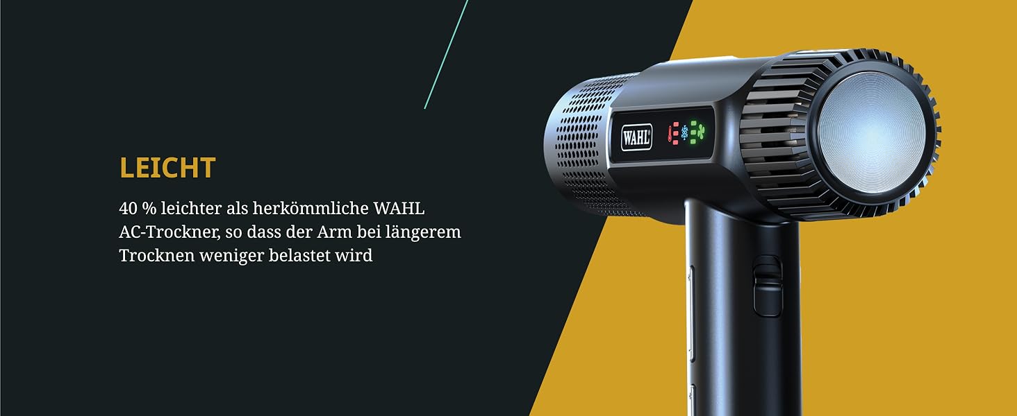 Професійний іонний фен Wahl Vanquish 1600W з FlowControl, магнітними насадками та дифузором, чорний