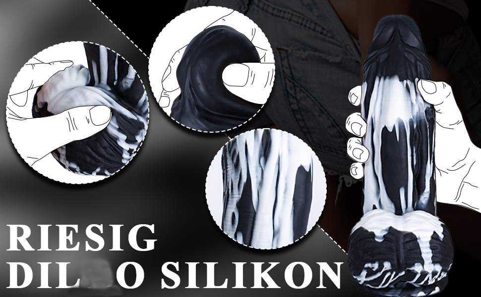 Анальний секс-іграшка XXL 'Фентезі' - великий силіконовий дилда з соскою, чорного кольору, для чоловіків та жінок