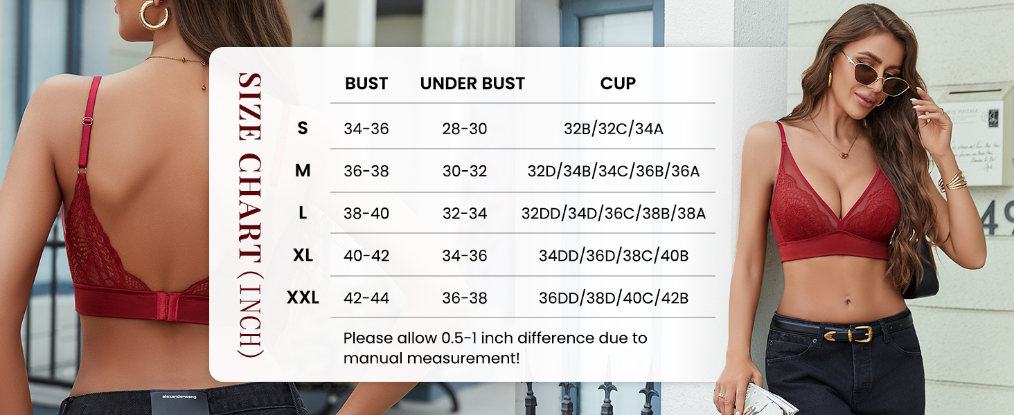 Тонкий мереживний бюстгальтер Avidlove без кісточок, V-подібний виріз, мережа, бралетт, без підкладки, на тонких бретелях, повсякденний, комфортний, класична білизна, XXL, бордовий