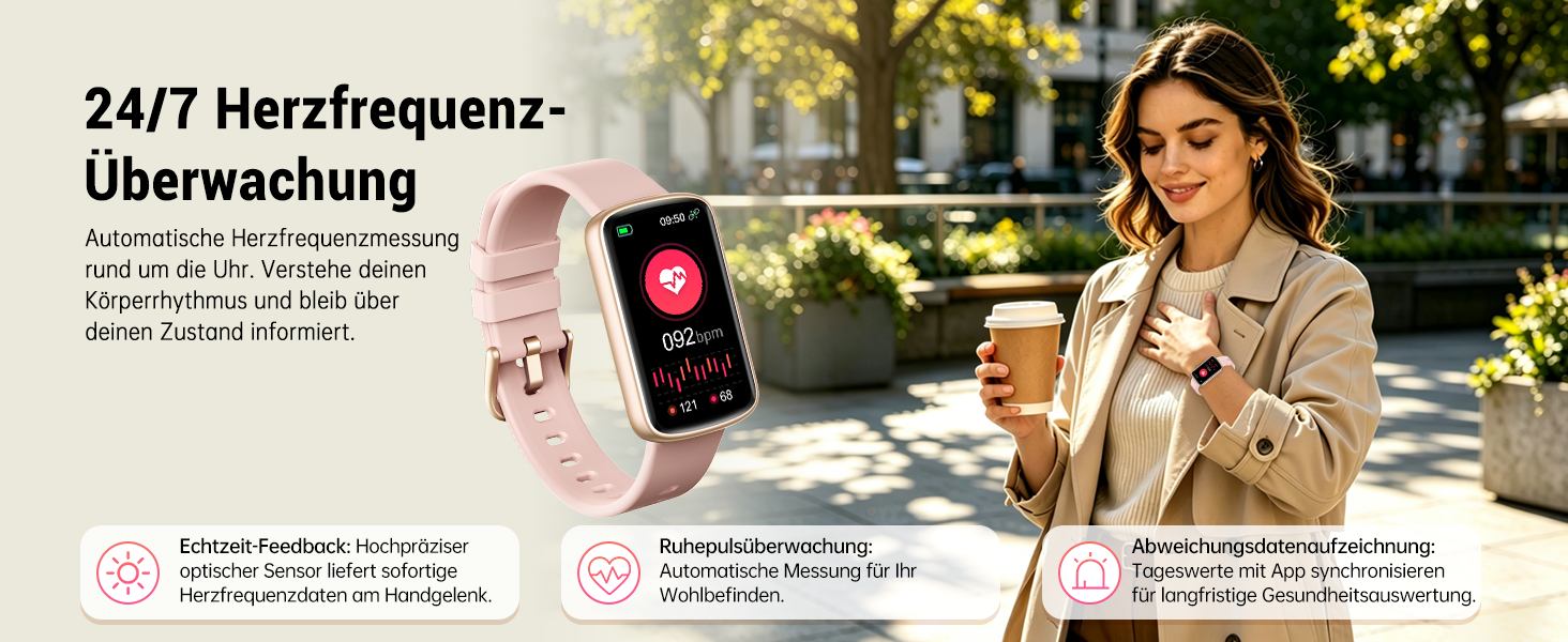 Смарт-годинник для жінок 1.47'' Fitness Tracker: моніторинг пульсу, SpO2, сну, крокомір, відстеження менструального циклу, сповіщення дзвінків та WhatsApp, сумісний з Android та iOS, чорний