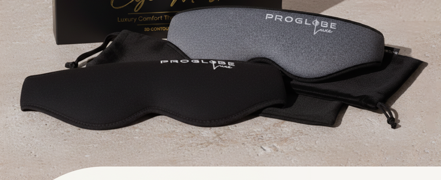 Маска для сну Proglobe Luxe 3D світлонепроникна для тих, хто спить на спині та боці, м'яка дихаюча маска для очей, темно-сіра