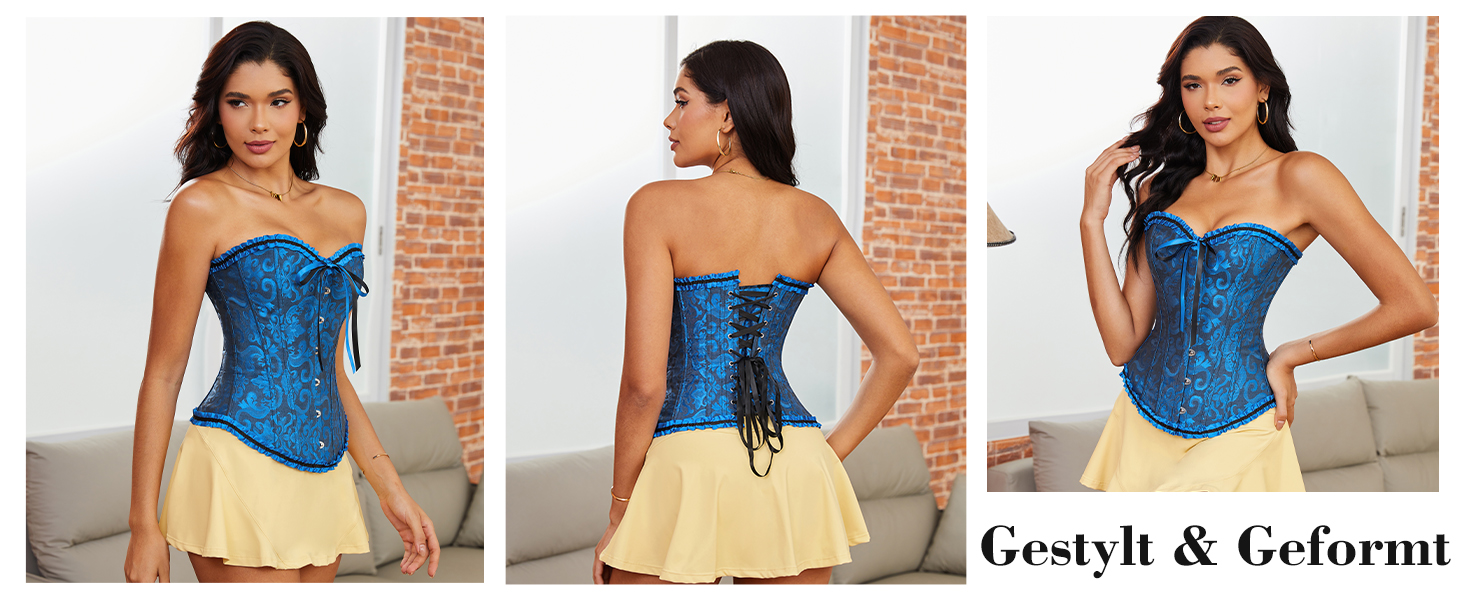 Корсет Vrapo для жінок - бюст-корсет, шнурівка, талія, спідня білизна, червоний, XS