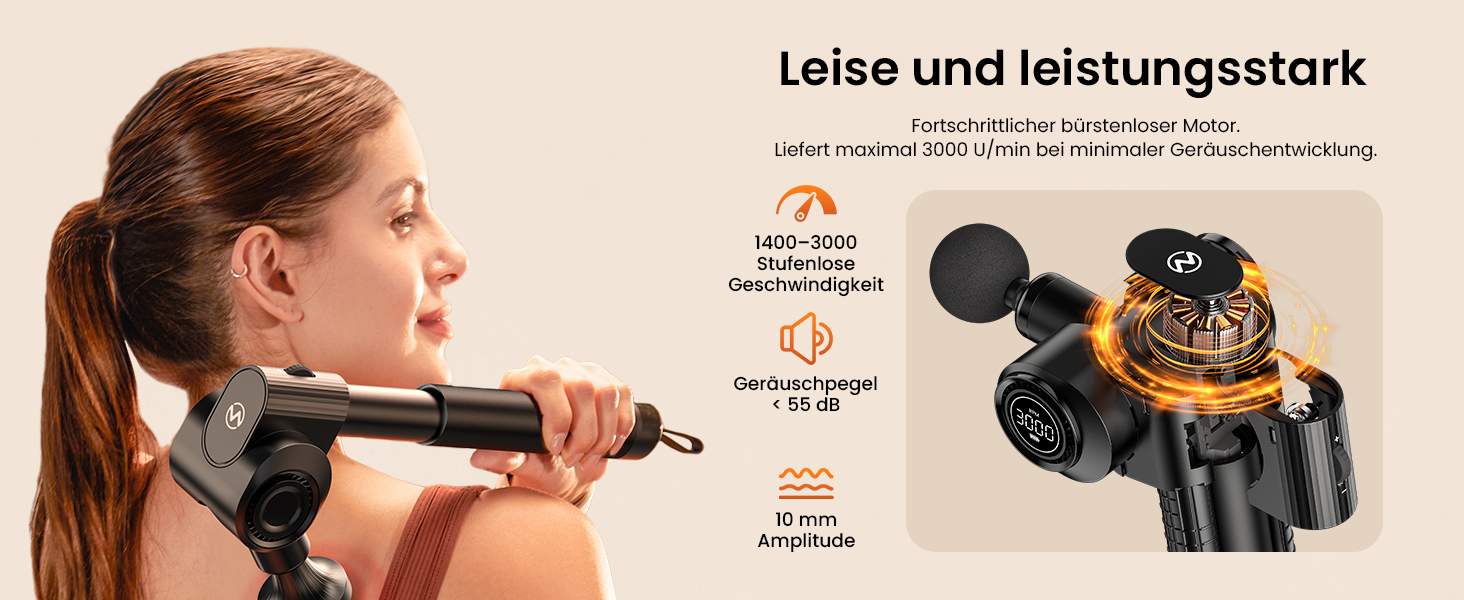 Перкусійний масажер Napre Massage Gun з функцією підігріву та охолодження, складаний масажний пістолет для м'язів спини та плечей, 32 рівні швидкості, 5 кутів нахилу, чорний