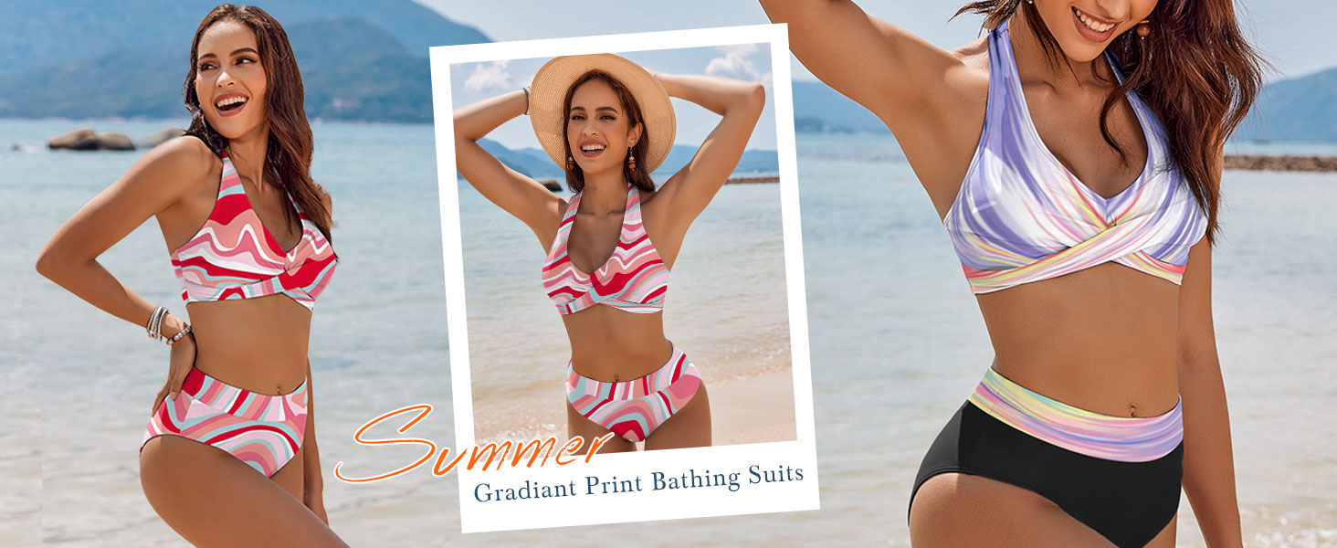 БІКІНІ AI'MAGE для жінок, двочастинний купальник з високою талією, принт леопард, S-XXL