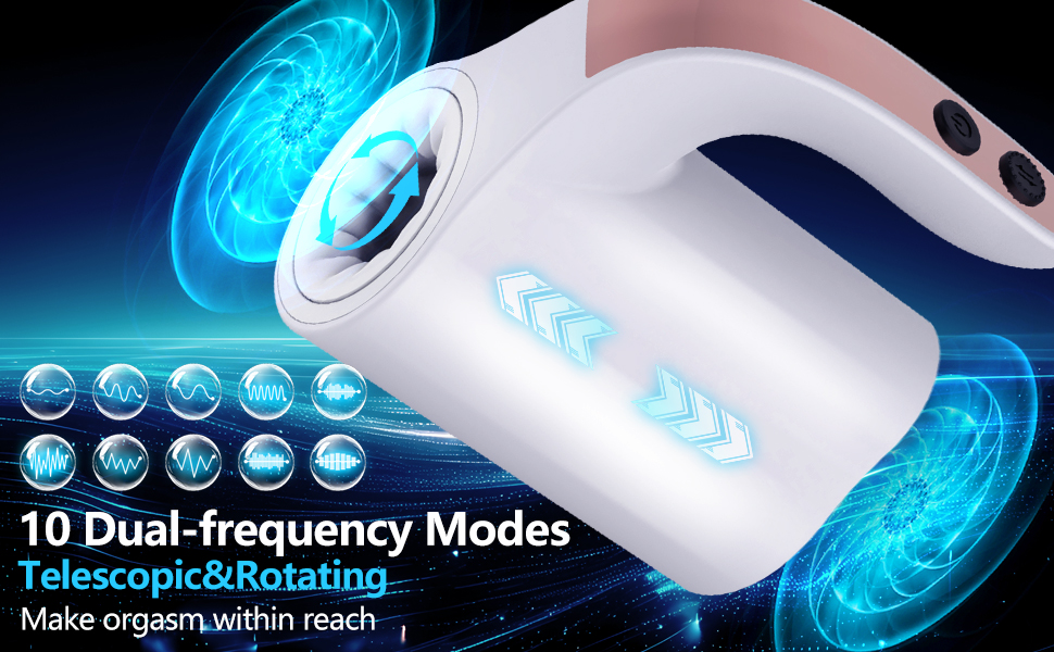Автоматичний мастурбатор для чоловіків: 10 режимів, телескопічна конструкція, ротація, помпа, білий