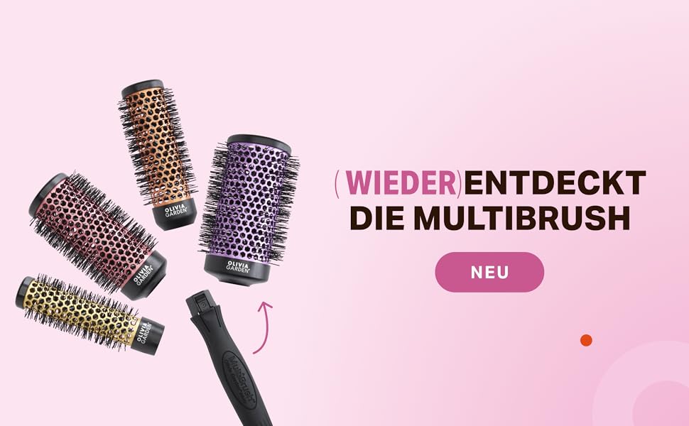 Набір багатофункціональних щіток для завивки волосся Olivia Garden Multibrush Curlers Kit — 4 насадки та знімна ручка для створення локонів та об'єму