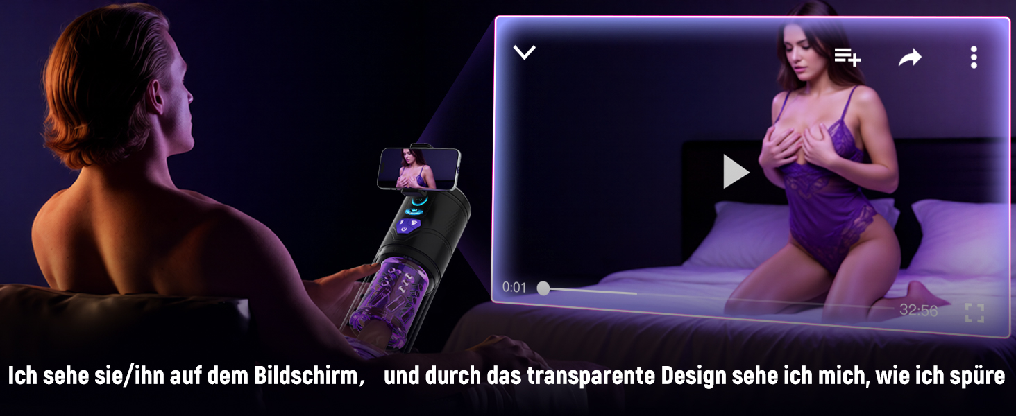 Електричний мастурбатор для чоловіків з 9 режимами, ротацією та вакуумом, з тримачем для телефону та імітацією ротової порожнини