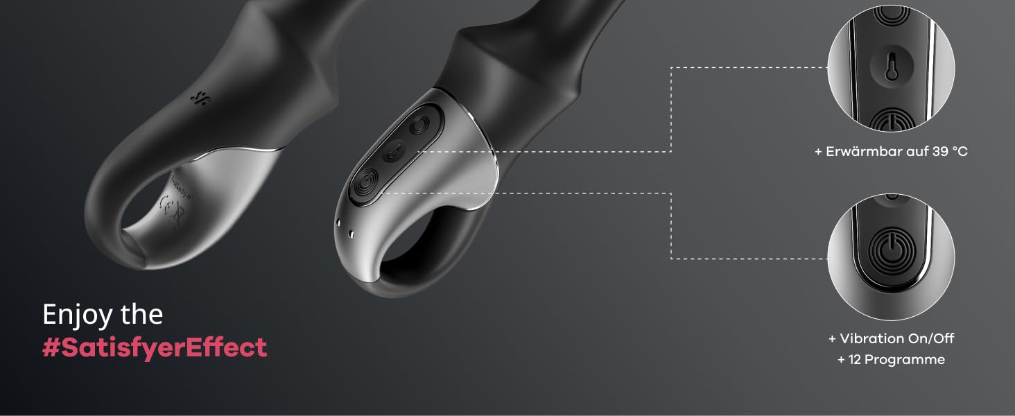 Satisfyer Heat Climax Connect - аналізатор з нагрівом та керуванням через додаток | Інтимна іграшка для ануса | Унісекс | 20,5 см