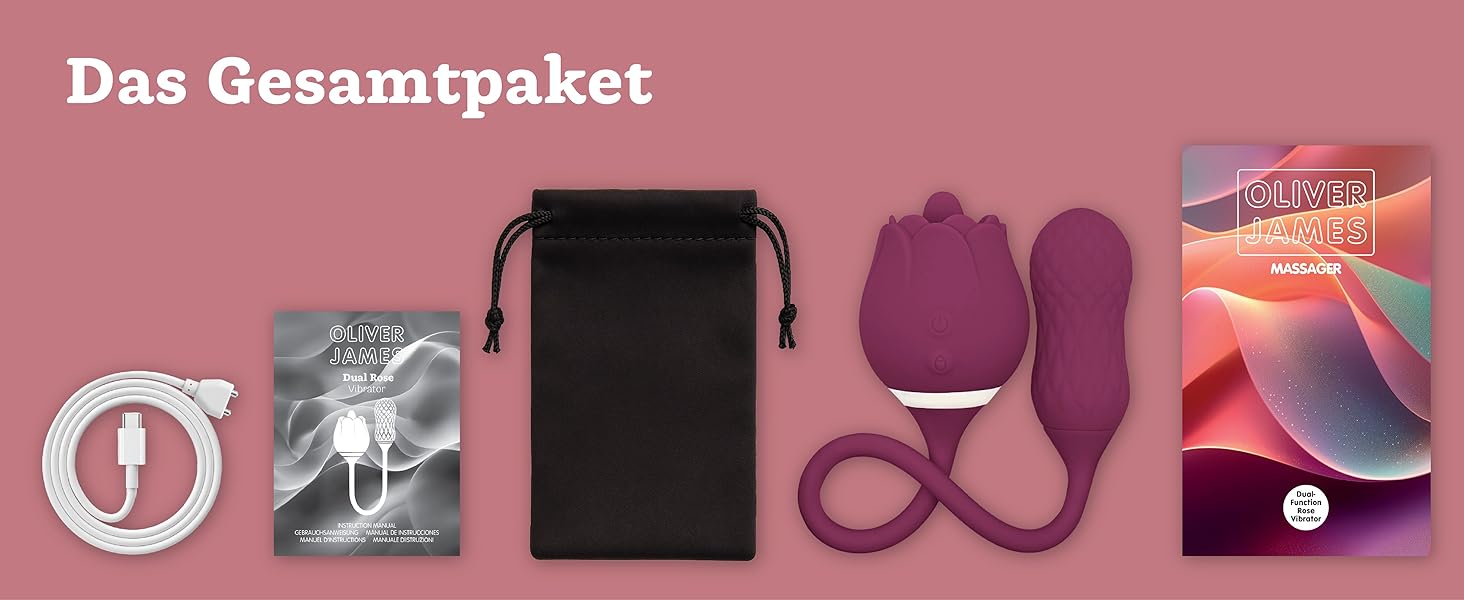 Вібратор-аналізатор Rosen від Oliver James - 10 режимів, водонепроникний, USB-зарядка (фіалковий)