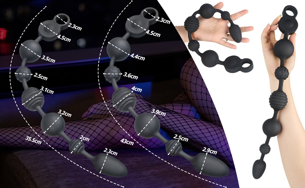 Анальні кулі вібратор із 10 режимів вібрації, 3 моторами та анальною ланцюжком. Стимулятор G-точки, простати, анальних кулястих вставок для чоловіків, жінок, пар.