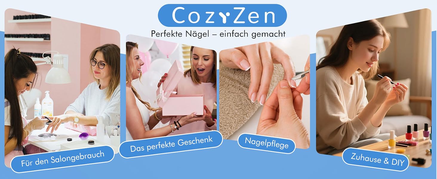 Професійний електричний апарат для манікюру та педикюру CozyZen 35 000 об/хв з LCD-дисплеєм, ножною педаллю та ручним керуванням для акрилу, гелю та натуральних нігтів (Блакитний)