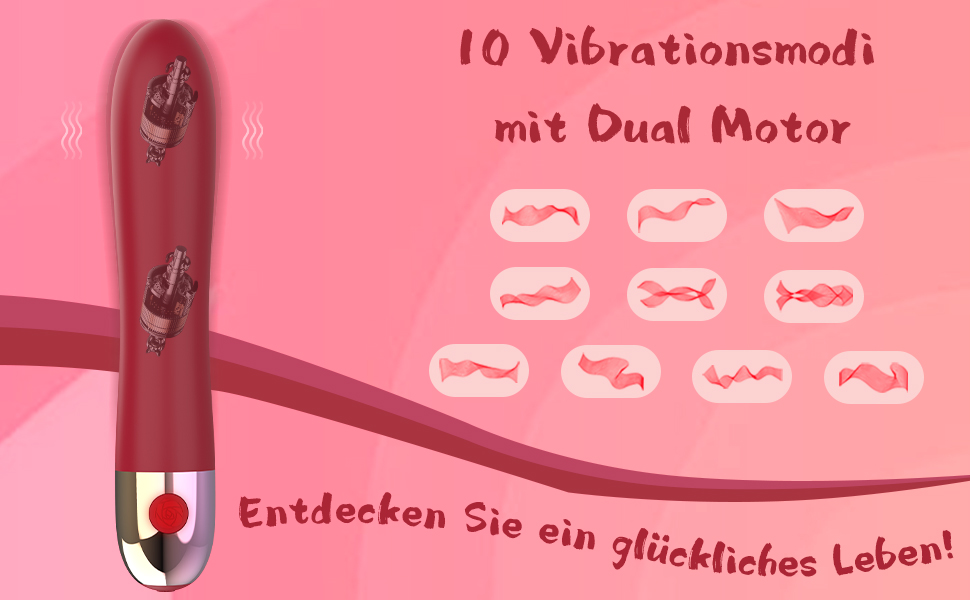 Вібратор силіконовий для жінок: стимуляція клітора та G-точки, 10 режимів, анальний плагін, стимулятор простати, еротичні іграшки для пар (червоний)