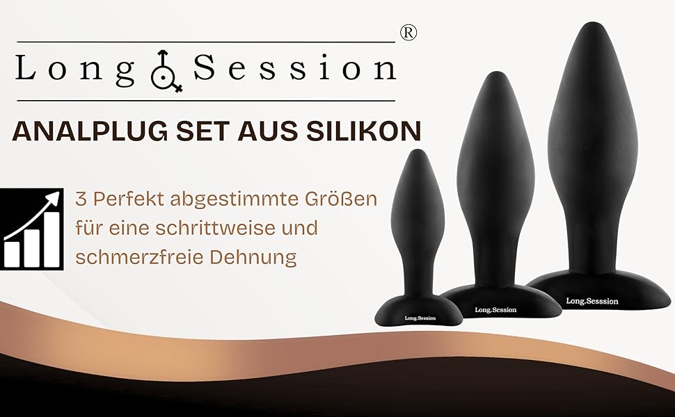 Анальний плаг-сет з безпечного силікону для жінок та чоловіків (3 розміри): 2.8см, 4.0см, 4.5см. Іграшки для анусу, набір для початківців та професіоналів, анальні розширювачі та плагі.
