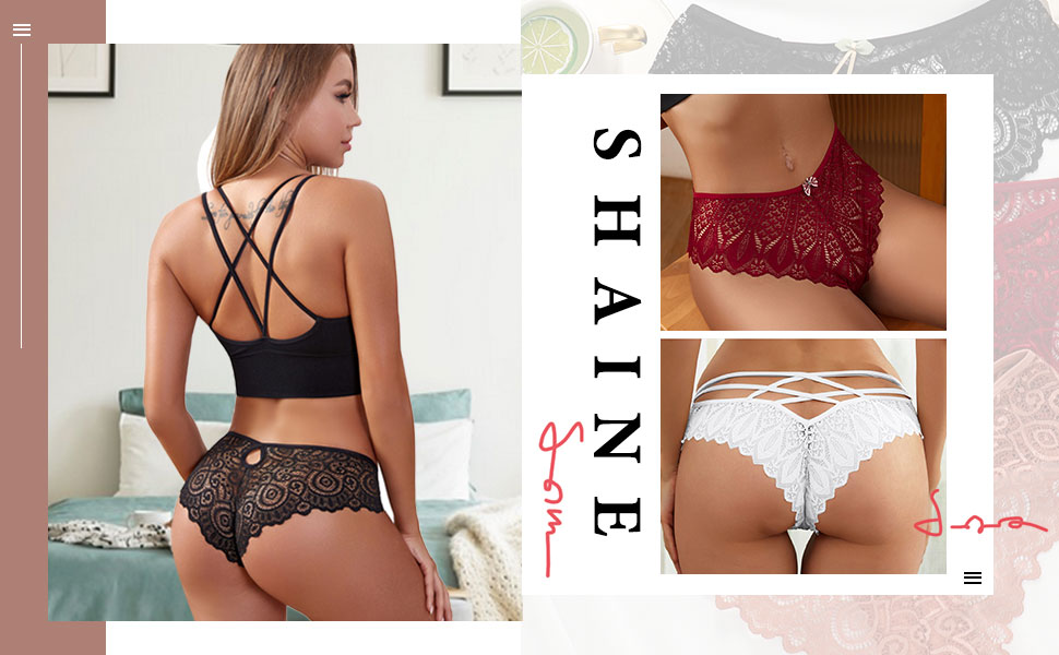 Сет трусиків Shaine 5шт. Танга з мережива для жінок. Зручні, дихаючі, сексуальні трусики-сліпи. Розміри S-XL