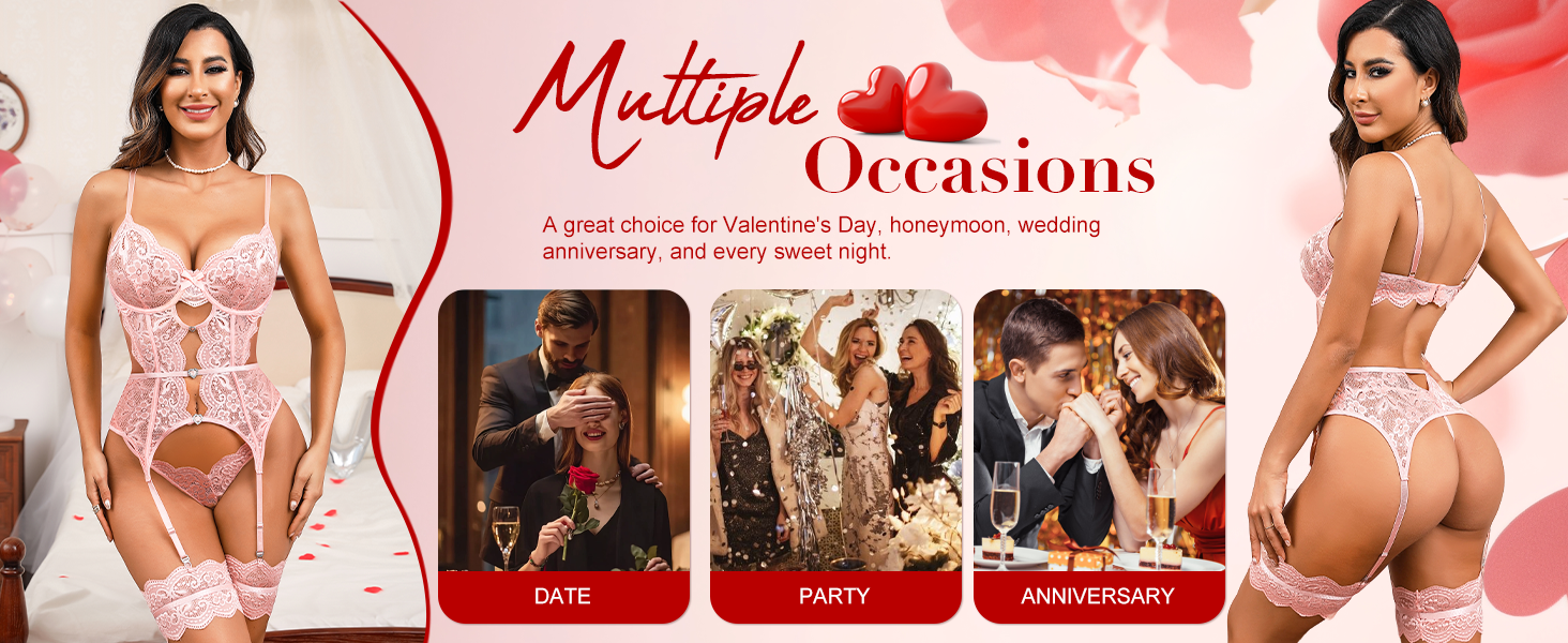 Сексуальний комплект спідньої білизни з мережива: боді, бюстгальтер з кісточками та трусики, обідній бант, чорний, S-XXL