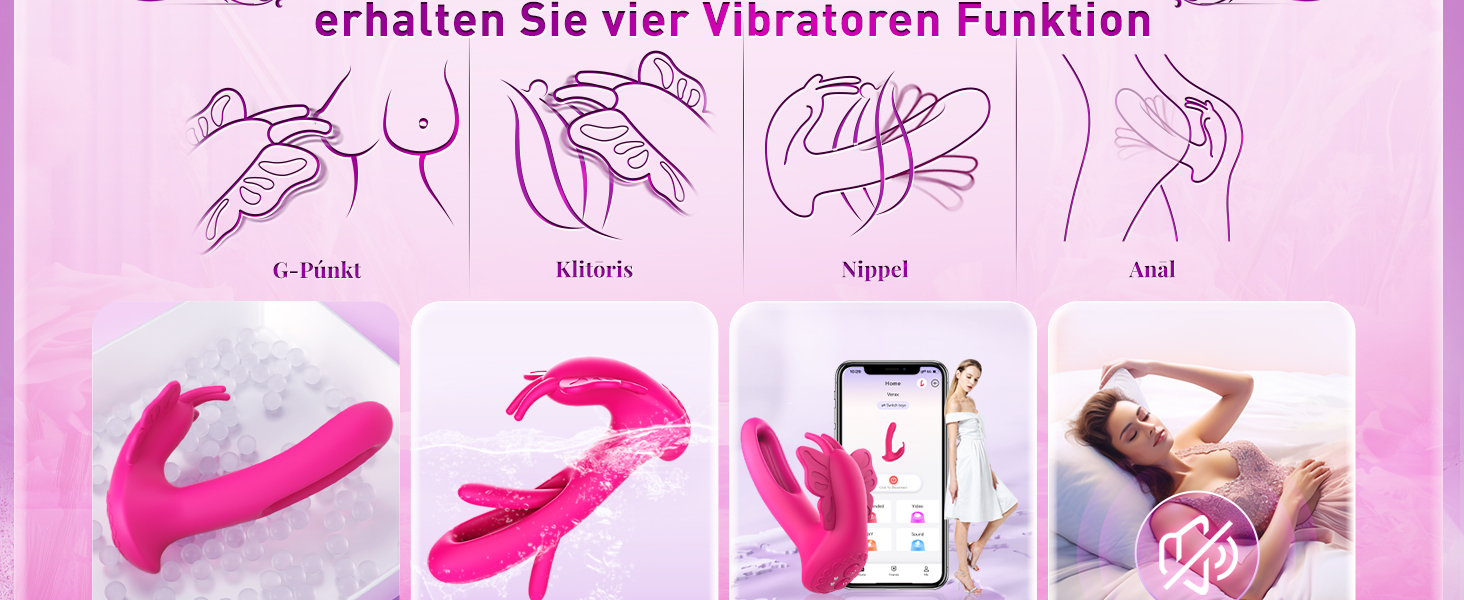 Вібратор для жінок G-точка та клітора - секс-іграшка з 9 режимами вібрації, 4в1, кролик, рожевий