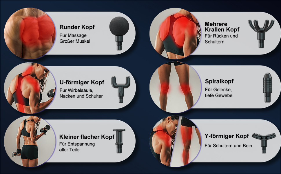 Перкусійний масажер Timiyou Massage Gun: 99 рівнів інтенсивності, до 9800 об/хв, 6 насадок, безшумний масажний пістолет для спини та шиї, Peacock Blue