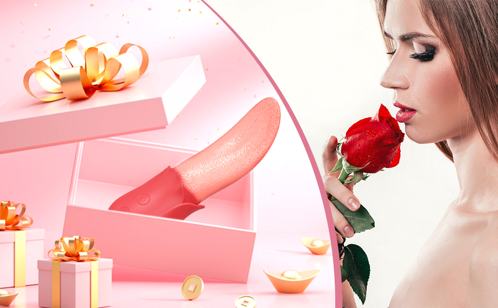 Вібраційний стимулятор для жінок з 10 режимами лизання язика. Інтимна іграшка для стимуляції клітора та грудей. Дildo для соло-ігор.