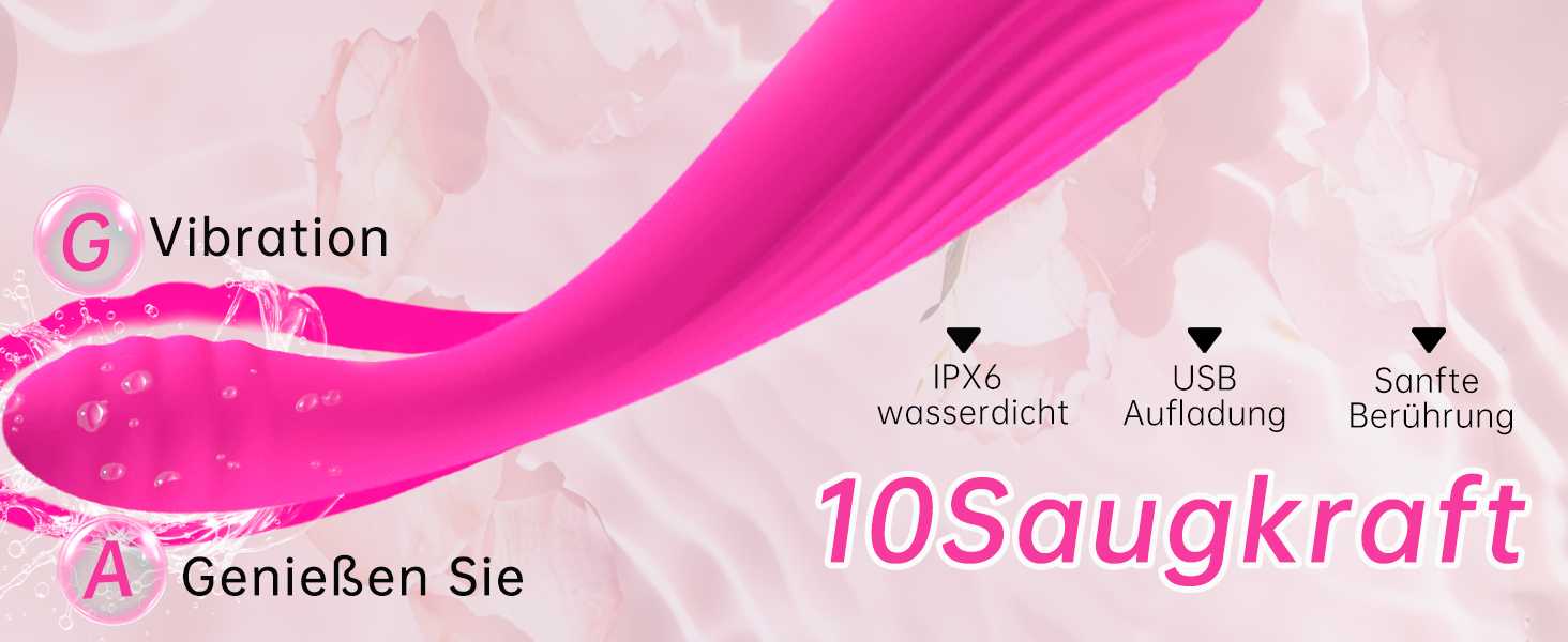 Набір вібраторів для жінок PLNTLE: секс-іграшки з 10 режимами вібрації та 10 режимами сукції, тихий, водонепроникний (IPX7), для пар та одиночок