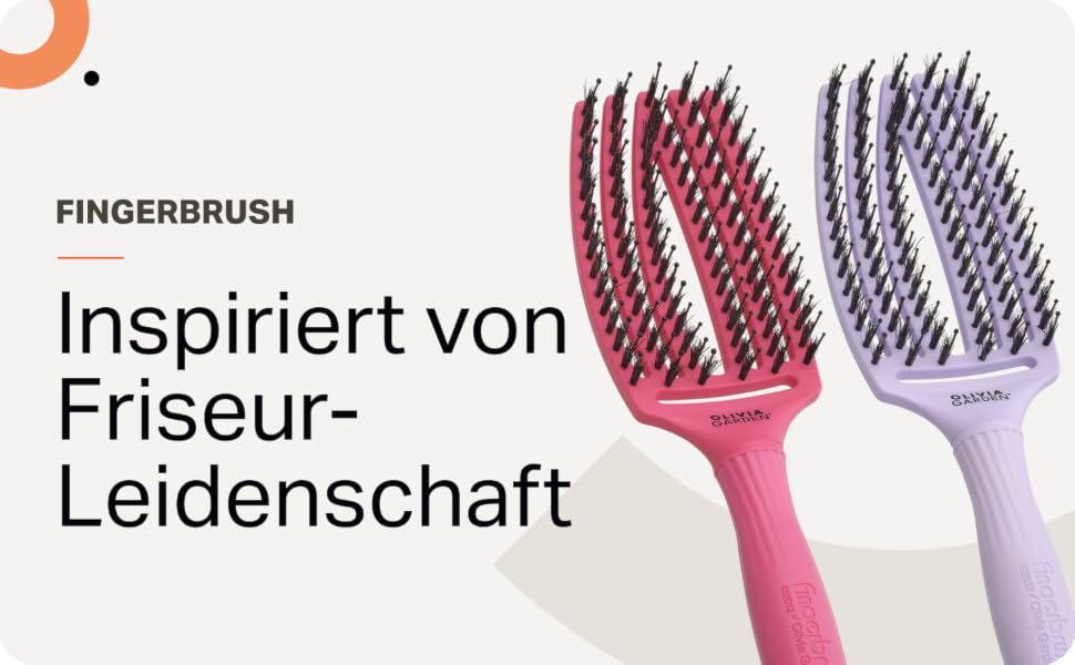 Щітка для волосся Olivia Garden Fingerbrush Care Iconic з нейлоновими щетинками для легкого розплутування та стайлінгу, Black Medium