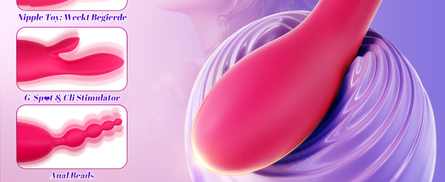 Набір вібраторів для жінок: дildo, вібратор, 4 насадки, 20 режимів, стимуляція G-точки, клітора, сосків, анального отвору. Іграшки для дорослих, для пар, масажер.