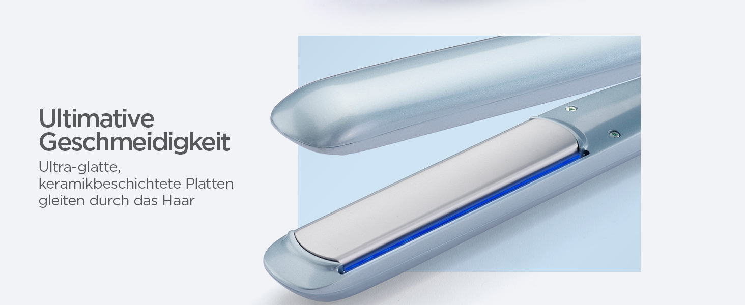 Випрямляч для волосся BaByliss Hydro Fusion ST573E з технологією Dual-Ion, ефект проти пухнастості, 5 режимів температури, синій