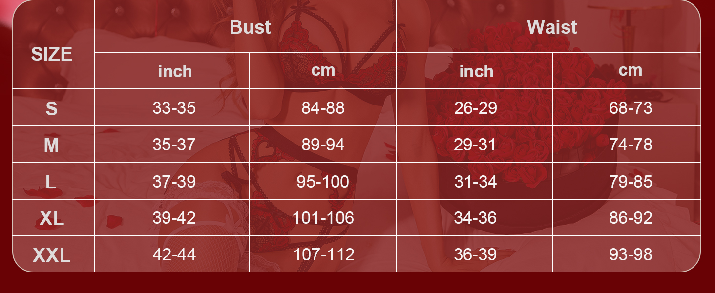 Комплект спідньої білизни RSLOVE для жінок: мереживний тіло, боді, 3 частини, червоний