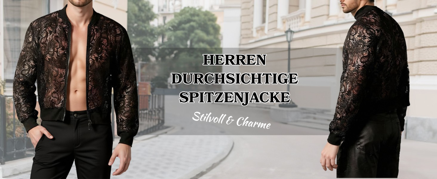 Чоловіча мереживна куртка AIEOE з довгим рукавом, сітчаста сорочка, топ для вечірок, клубної моди, прозора блейзер, сітчаста сорочка для нічного клубу, карнавалу, чорного кольору