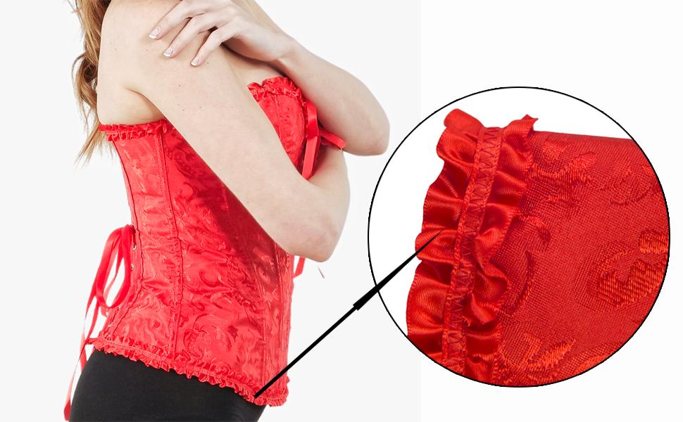 Корсетний топ PhilaeEC для жінок, великі розміри, атлас з квітковим візерунком, з кісточками, бюстгальтер-ліф, чорний