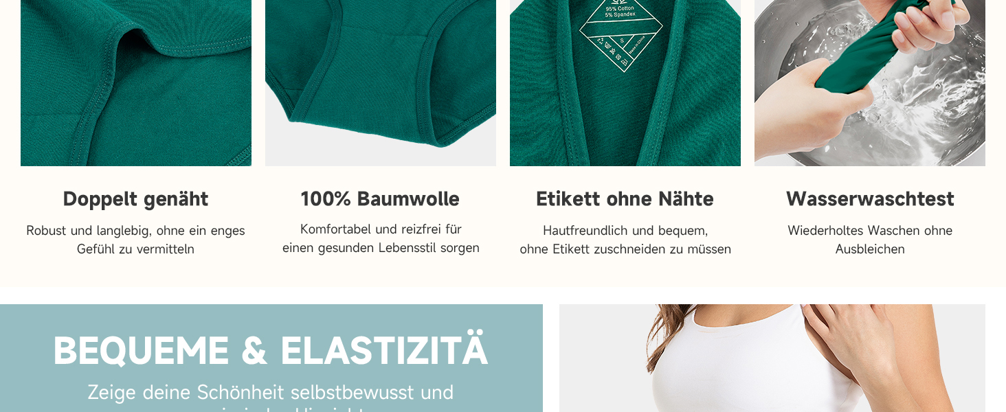 Танстік (TANSTC) труси жіночі 5 шт. бавовна, висока талія, дихаючі, м'які, XXL, червоний+синій+зелений+сірий+чорний