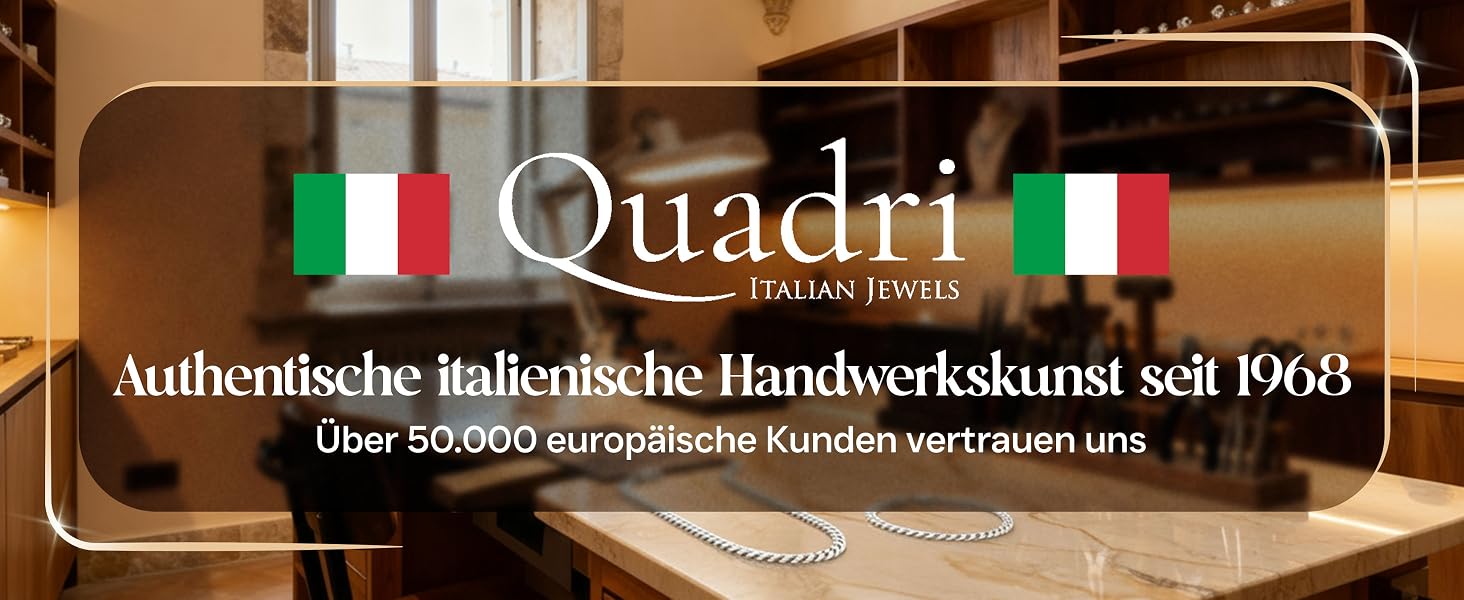 Срібний чоловічий браслет QUADRI у вигляді панцирного ланцюга, 19 см (на зап'ястя 17-18 см) — подарункова упаковка