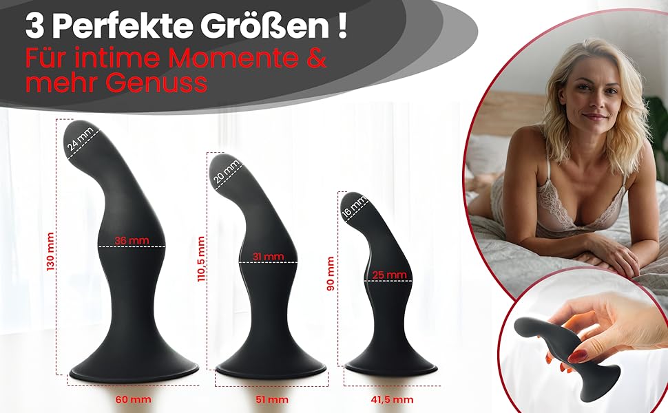Набір анальних пробок 3 шт. преміум якості з гіпоалергенного силікону для чоловіків та жінок, вібратор для стимуляції, для початківців та досвідчених