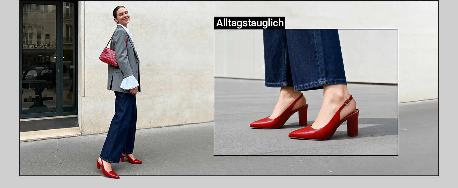 Жіночі туфлі-човники Dream Pairs на підборах з відкритою п'ятою (slingback), білі, розмір 39 EU