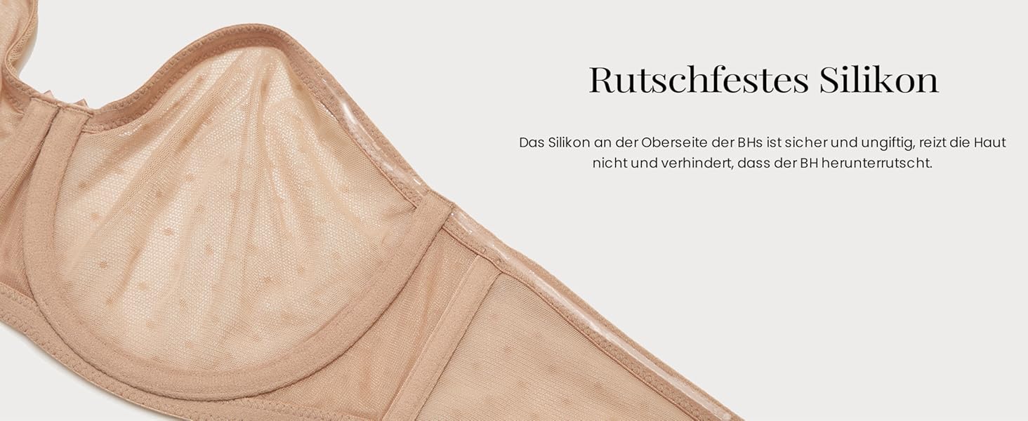 Бюстгальтер без бретелек Dobreve для великих грудей, мереживний, прозорий, білий, 90B