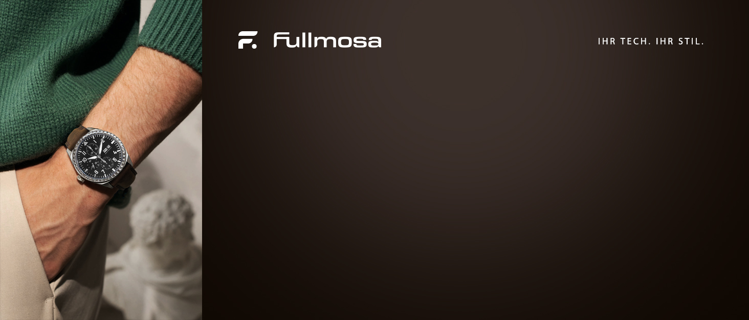 Набір шкіряних ремінців для годинника Fullmosa 22мм (2 шт), натуральна шкіра зі сталевою застібкою, коричневий та чорний