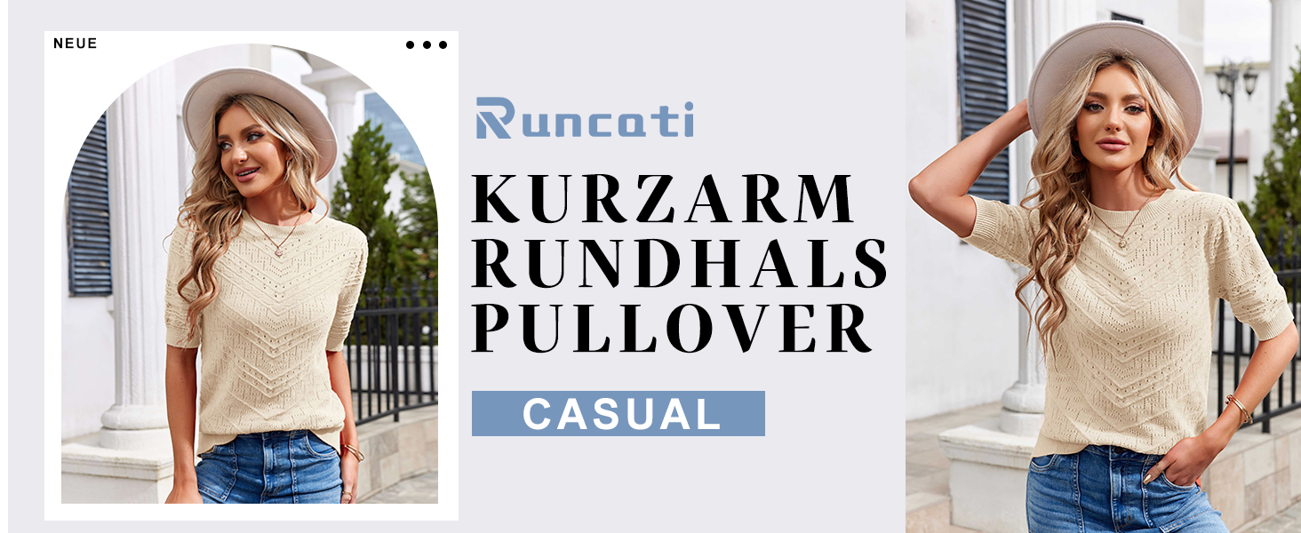 Жіночий трикотажний джемпер Runcati з коротким рукавом та круглим вирізом, елегантний однотонний светр з пишними рукавами, XL, чорний