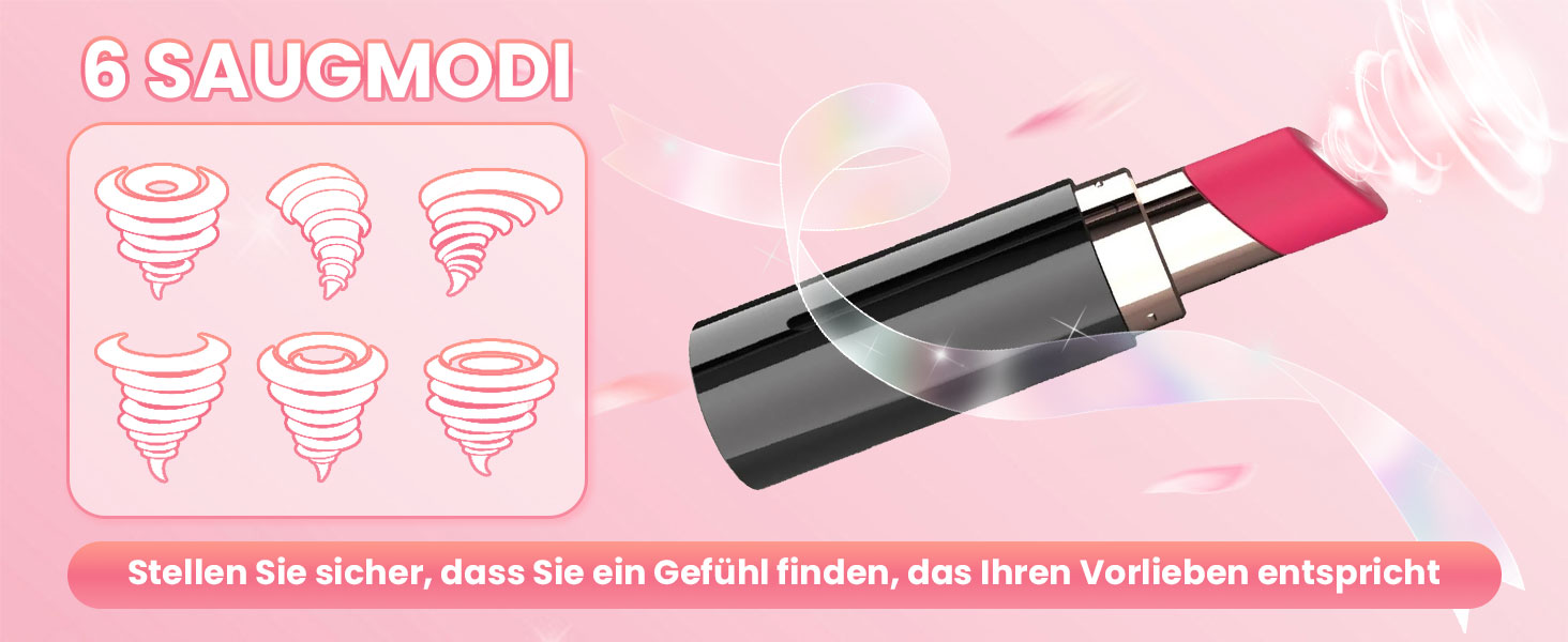 Вібратор для жінок TYDAY 6 SaugmodiLippenstift - міні вібратор для G-точки, водонепроникний, тихий, для стимуляції клітора, сексуальні іграшки для жінок та пар
