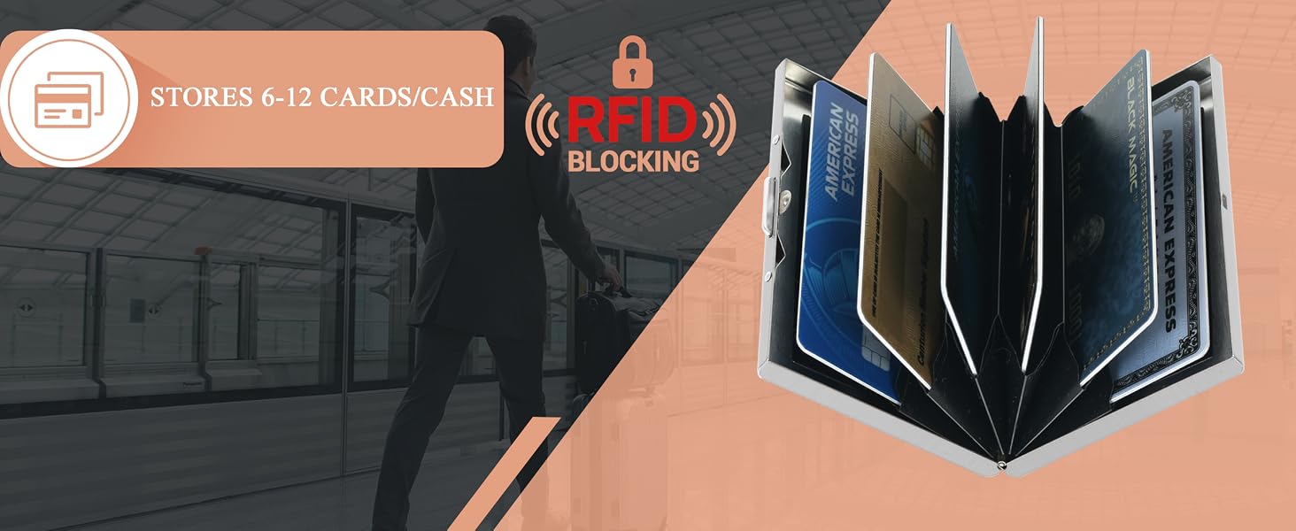 Слімарт-гаманець для кредитних карток з RFID-захистом, металевий ультратонкий картхолдер з гравіюванням «Квітка» (на 6 карток, срібний)