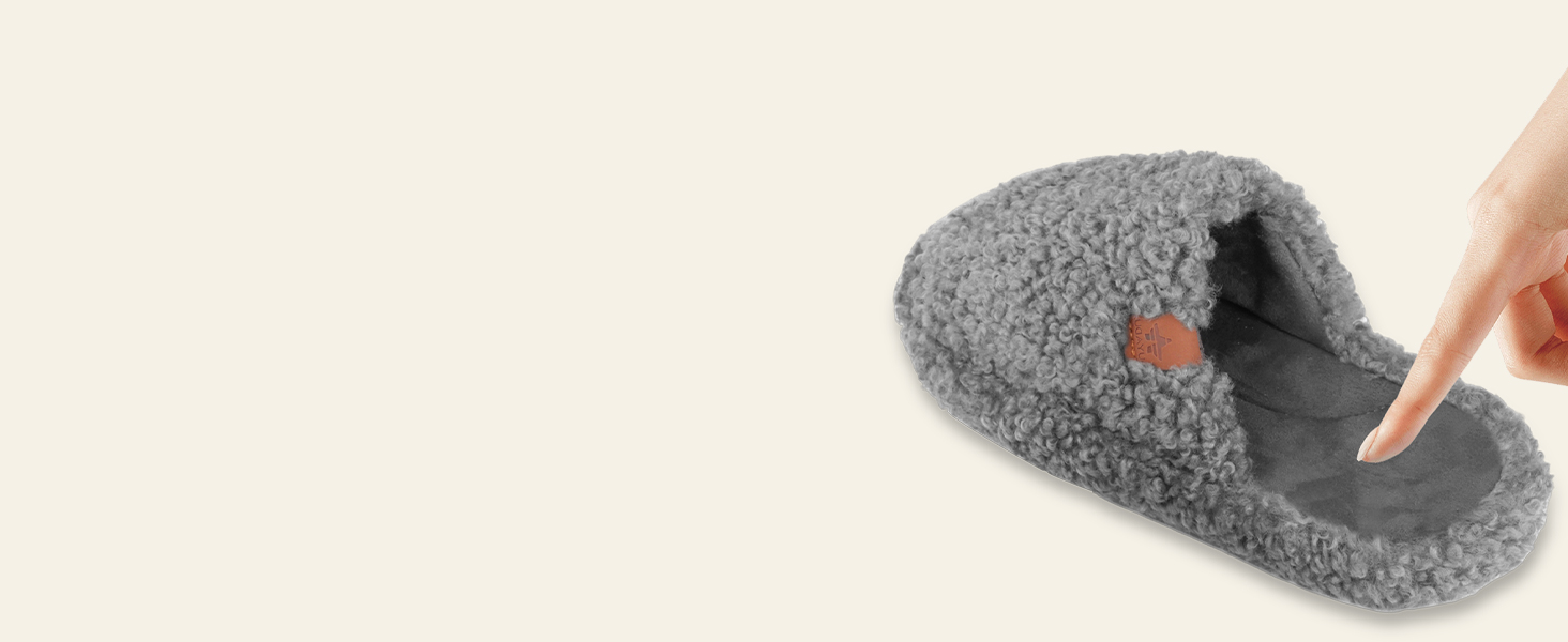 Жіночі м'які капці з ефектом пам'яті (Memory Foam), плюшеві домашні тапочки чорного кольору, розмір 42/43 EU