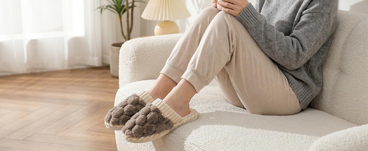 Жіночі зимові домашні капці з ефектом пам'яті (Memory Foam), теплі та м'які, персиково-рожеві, розмір 38.5/40 EU