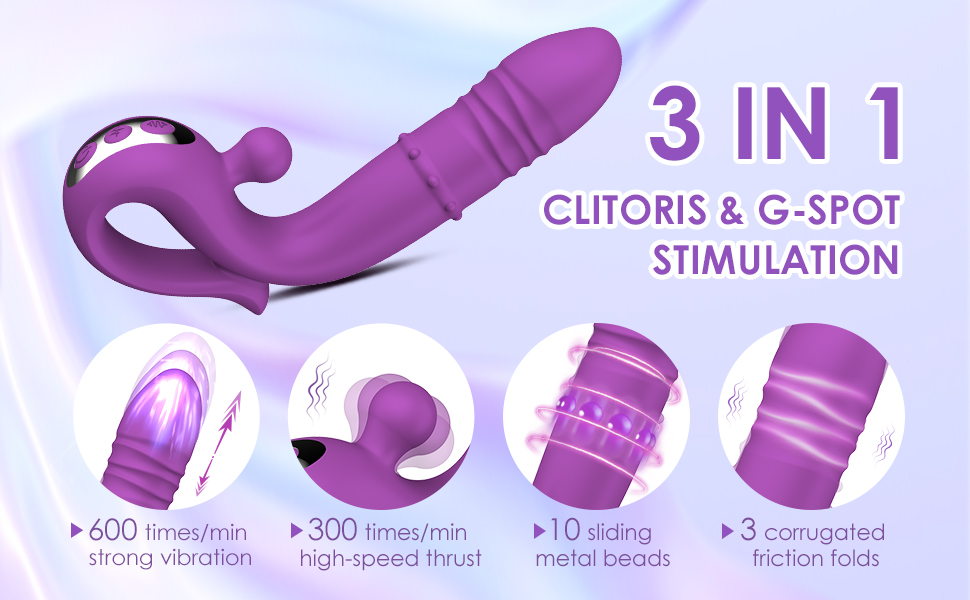 Вібратор для жінок G-Spot Klitoris, сексуальні іграшки для жінок з 10 функцій вібрації, телескопічний вібратор, набір вібраторів для жінок та пар, анальний вібратор, мастурбатор сексуальні іграшки
