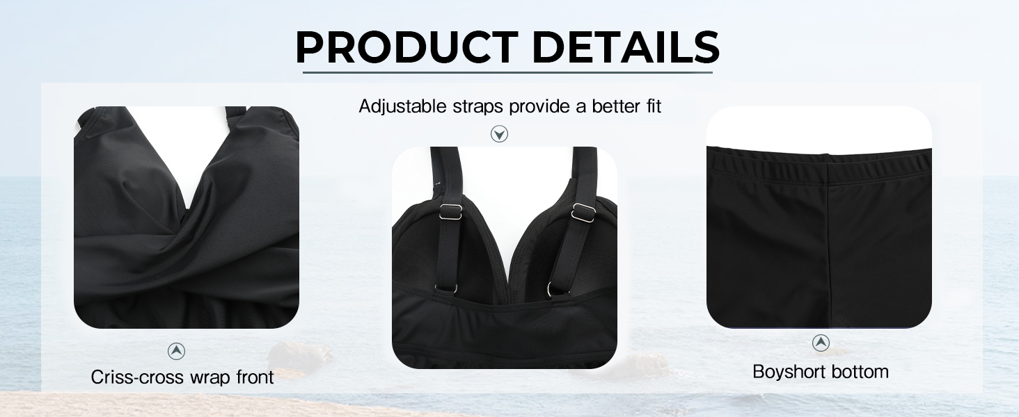 Двочастинний купальник Adigaber з пуш-ап, Tankini з шортами, спортивний, рожевий, XXL